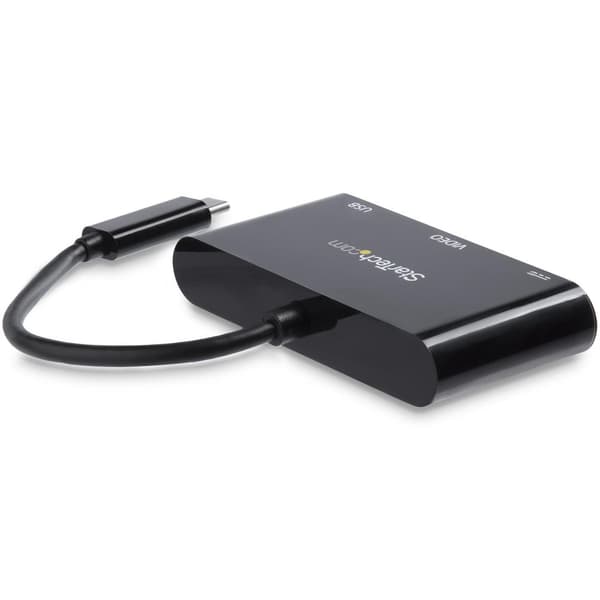 StarTech.com USB-C til VGA multifunktionsadapter med strømforsyning og USB-A-port