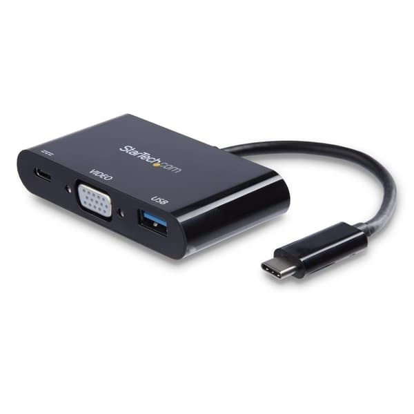 StarTech.com USB-C til VGA multifunktionsadapter med strømforsyning og USB-A-port