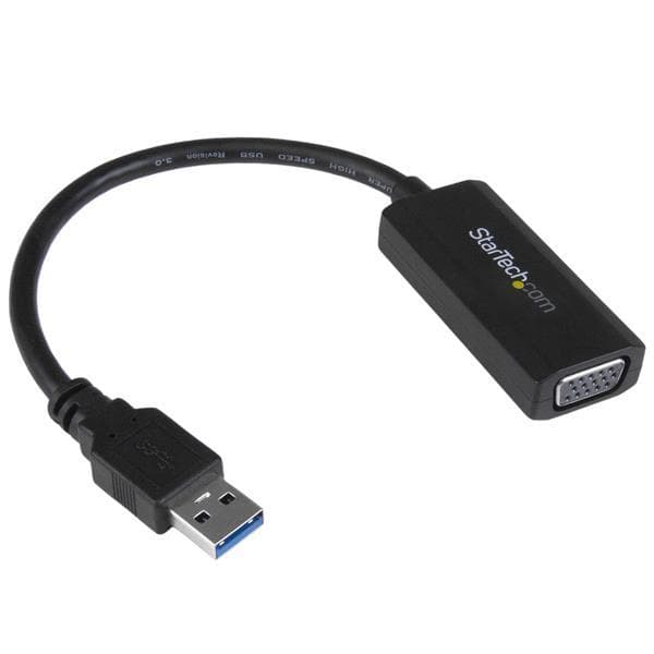 StarTech.com USB3.0 til VGA Adapter / Konverter - 1920x1200 - Ekstern videoadapter - 512MB DDR2 - SuperSpeed USB3.0 - D-Sub - Sort (USB32VGAV) Sort