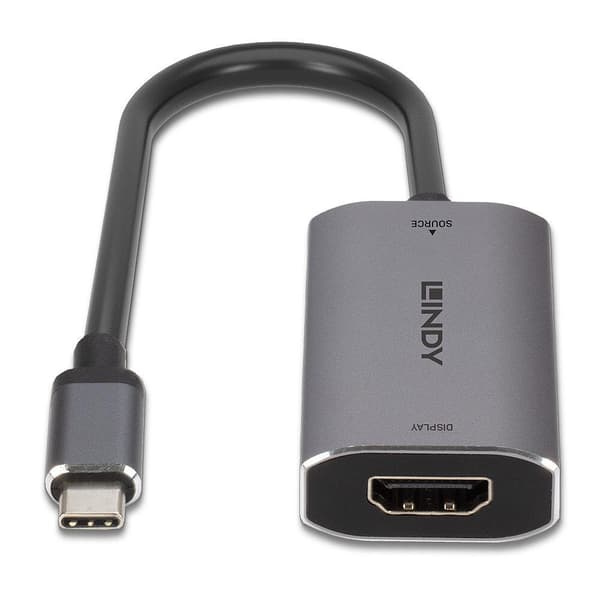 Lindy - Videoadapter - USB-C han til HDMI hun - Grå - 8K Support