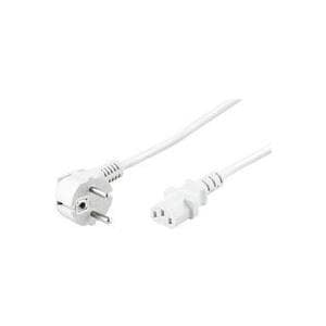 MicroConnect - strømkabel - CEE 7/7 (M) vinklet til IEC 60320 C13 - 5 m - hvid