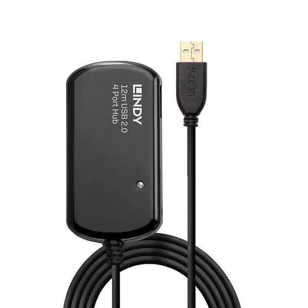 LINDY USB 2.0 Active Extension Hub Pro - Kabel, 42783, svart