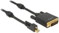 Miniatyrbild 1 av 4: DeLOCK 83725 videokabeladapter 1 m Mini DisplayPort DVI-D Svart