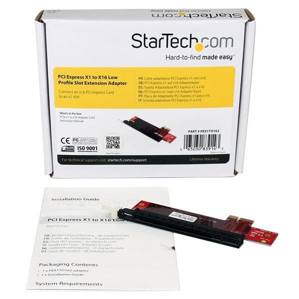 StarTech.com PCI Express x1–x16 -laajennussovitin - PCIe Riser -laajennuskortti - PCIe x1 - PCIe x16 -paikkasovitin (PEX1TO162)