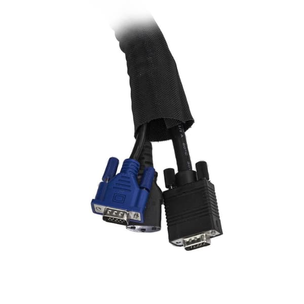 StarTech.com Cable Management Sleeve - 2 m - Cable Organizer - Kan trimmes - Kabelmanchetsæt - Sort - 2 m