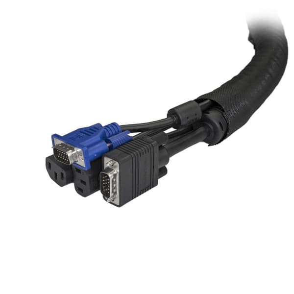 StarTech.com Cable Management Sleeve - 2 m - Cable Organizer - Kan trimmes - Kabelmanchetsæt - Sort - 2 m