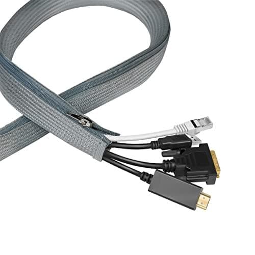 LogiLink kabelslange med lynlås, 1,0 m, grå af polyester, slid-, træk- og formfast, slagfast, - 1 stk (KAB0073)