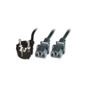 MicroConnect - Strømfordeler - IEC 60320 (M) til IEC 60320 (M) - 1,8 m - Sort - Tyskland, Sverige