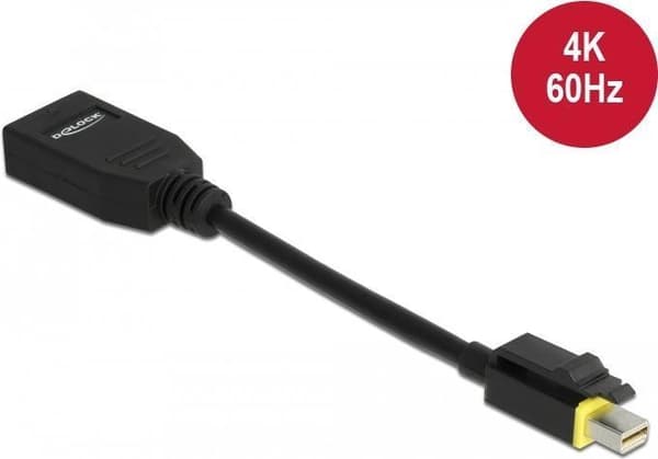 DeLOCK - DisplayPort-adapter - Mini DisplayPort (M) fastgjort til DisplayPort (W) - DisplayPort 1,4 - 15 cm - halogenfri, 8K-understøttelse - sort (65