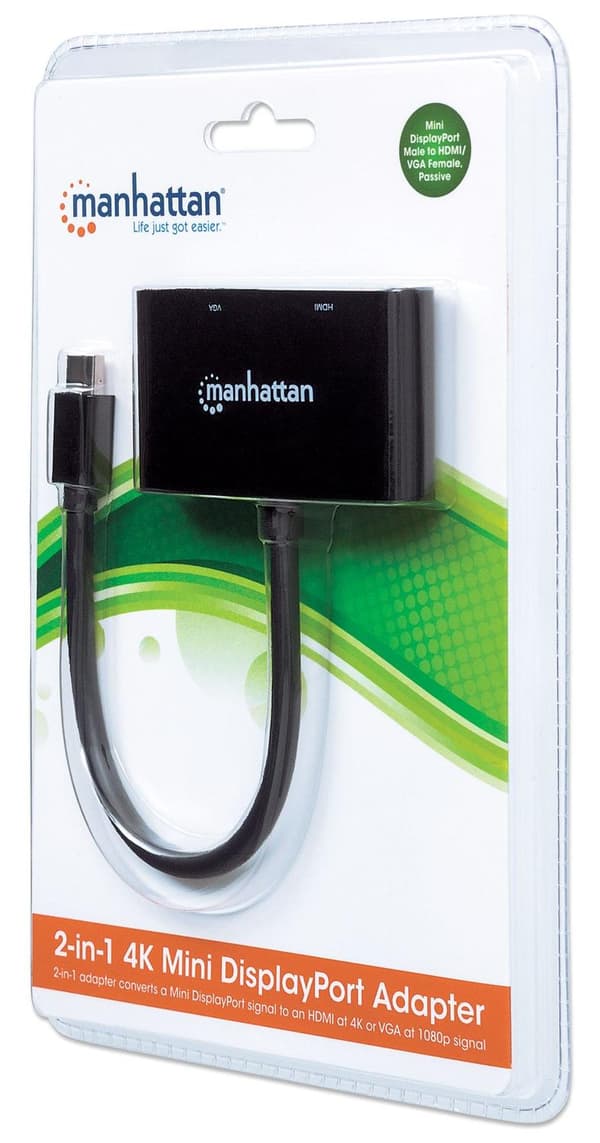 Manhattan - Videomuunnin - Mini DisplayPort - HDMI, VGA - musta (152709)