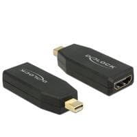 DeLOCK - Video-/ljudadapter - DisplayPort / HDMI - Mini DisplayPort (M) - HDMI, 19-stift (F) - (DisplayPort 1,2) - svart (65581)