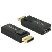 DeLOCK 4K Passive - Video-/lydadapter - DisplayPort / HDMI - DisplayPort (M) - HDMI, 19-benet (F) - (DisplayPort 1,2) - sort (65571)