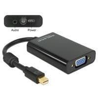 Delock Adapter - mini Displayport 20 ben han > VGA 15 ben hun (video) - 3,5 mm jack-stik (lyd) (65598)