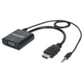 Miniatyrbild 1 av 4: Manhattan 151559 HDMI / Jack-kontakt / VGA-adapter [1x HDMI-kontakt - 1x VGA-uttag, Jack-kontakt hona 3,5 mm] Svart 0,26 m