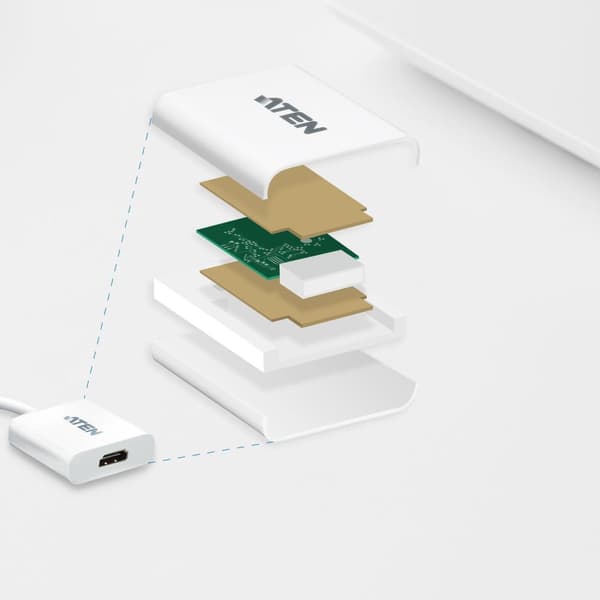 Aten VC981 VC985 - DisplayPort-HDMI-sovitin - valkoinen (VC981, VC985)