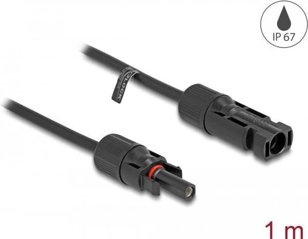 Delock MC4 solcellekabel han til hun 1 m sort (88228)