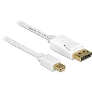 DeLOCK - DisplayPort-adapter - Mini DisplayPort (M) - til - DisplayPort (M) - 50 cm (DisplayPort 1,2) - hvid (83985)