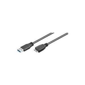 Wentronic Goobay USB 3.0 SuperSpeed kabel, svart, 1,8 m - USB 3.0 kontakt (typ A) > USB 3.0 mikrokontakt (typ B) (66026)