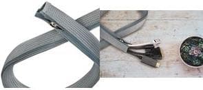 LogiLink kabelslange med lynlås, 1,0 m, grå af polyester, modstandsdygtig over for slid, spænding og form, slagfast, - 1 stk (KAB0071)