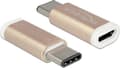 Miniatyrbild 1 av 3: OKS USB-C (m) - USB Micro B (v) adapter - USB2.0 / guld