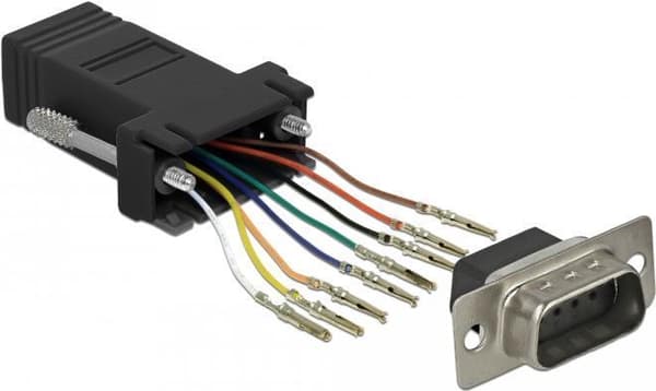 Delock Adapter D-Sub 9-nastainen uros-RJ45-naaras-asennussarja musta (66166)