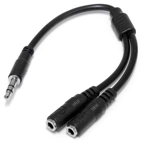 StarTech.com Slim Stereo Splitter-kabel - 3,5 mm han til 2x 3,5 mm hun - Audio splitter - 28 AWG - Mini-Phone Stereo 3,5 mm (M) - Mini-Phone Stereo 3,