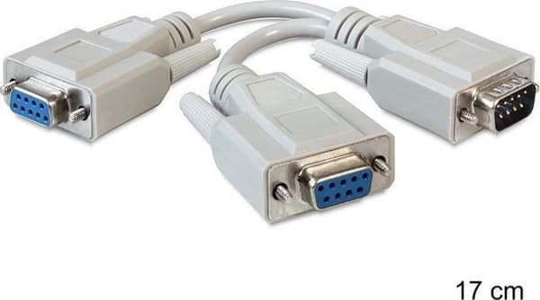 Delock - Adapteri Seriell Sub-D9 Stecker - 2 x Buchse 17 cm