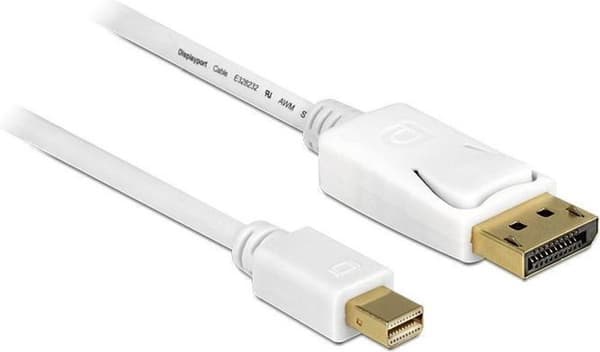 DeLOCK Mini DisplayPort - DisplayPort-kaapeli - versio 1.2 (4K 60 Hz) / valkoinen - 1 metri