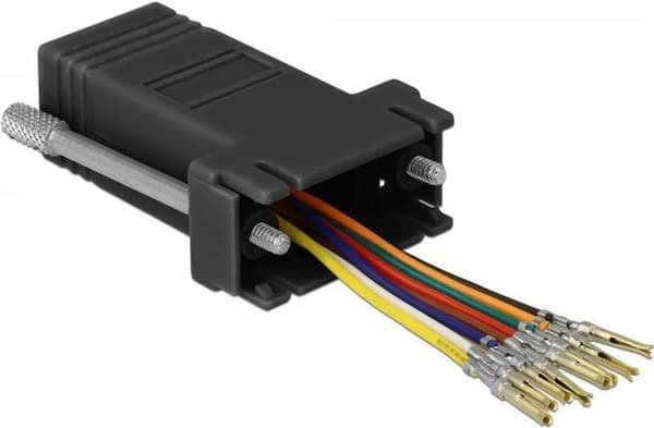 Delock Adapter D-Sub 9-nastainen naaras RJ45-naarasasennussarja musta (66165)