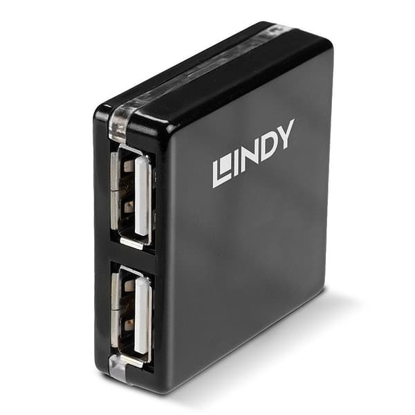 Lindy 4 Port USB2.0 Mini Hub - Hub - 4 x USB2.0 - Desktop (42742)