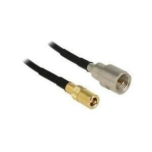 DeLOCK - antenneadapter - FME (M) - til - SMB (W) - 12,5 cm - (RG-174) - sort (88473)