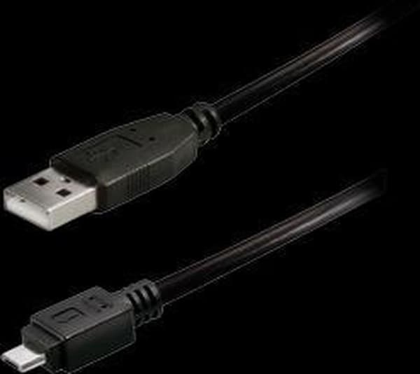 Goobay USB Micro B til USB-A kabel - USB2.0 - op til 1A / sort - 0,30 meter