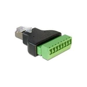 DeLOCK-adapter RJ45-kontakt > plint 8-polig 2-delad - adapter (65389)
