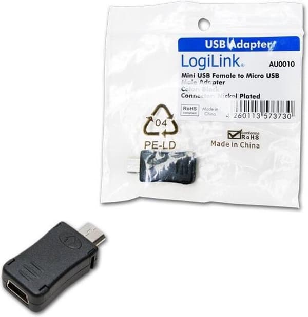 LogiLink kabeladaptere/reducere Adapter Mini USB hun til Micro USB han