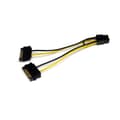 Miniatyrbillede 1 af 3: StarTech.com SATA strøm til 6 ben PCI Express grafikkort strømkabel - PCIe Y-kabel adapter - strøm kabel - 15 PIN SATA strøm - PCI Express strømforsyn