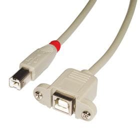 Lindy - USB-förlängningskabel - USB typ B 4-stift (M) - USB typ B 4-stift (W) - 50 cm (USB/USB2.0) - ljusgrå (31800)