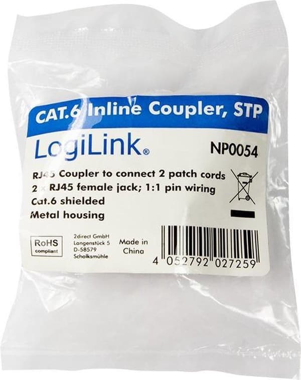 LogiLink patchkabelstik 1:1 Kat. 6 STP, Metalhus