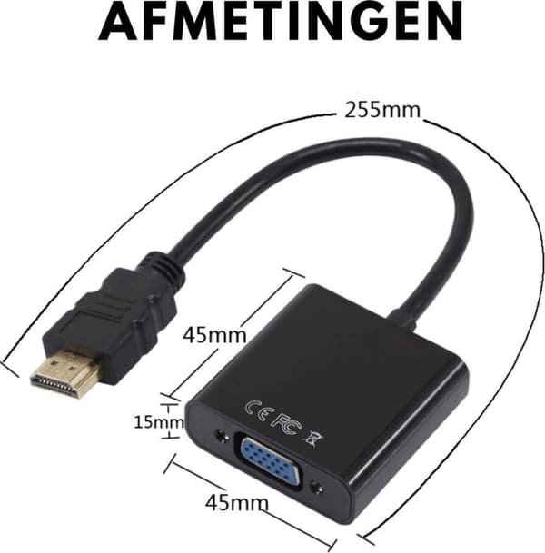 Gembird A-HDMI-VGA-04 videokabeladapter 0,15 m VGA (D-Sub) HDMI Typ A (Standard) Svart