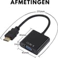 Miniatyrbild 4 av 11: Gembird A-HDMI-VGA-04 videokabeladapter 0,15 m VGA (D-Sub) HDMI Typ A (Standard) Svart