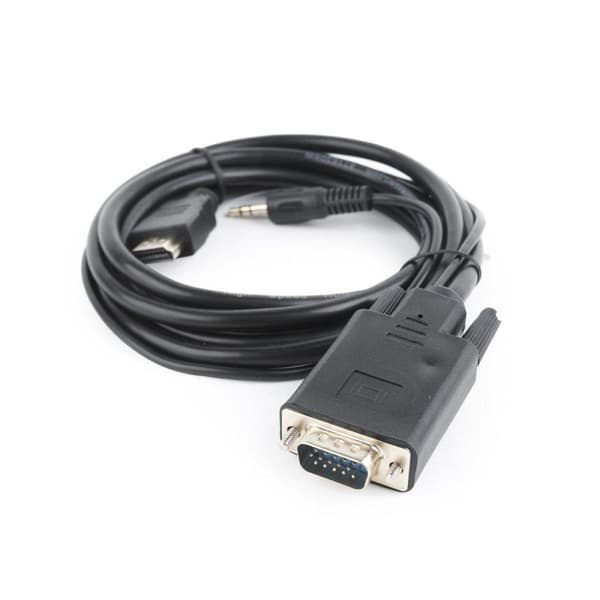 Gembird A-HDMI-VGA-03-10 videokabeladapter 3 m HDMI + 3,5 mm VGA (D-Sub) Sort
