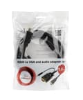 Miniatyrbillede 5 af 6: Gembird A-HDMI-VGA-03-10 videokabeladapter 3 m HDMI + 3,5 mm VGA (D-Sub) Sort