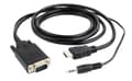 Miniatyrbillede 1 af 6: Gembird A-HDMI-VGA-03-10 videokabeladapter 3 m HDMI + 3,5 mm VGA (D-Sub) Sort