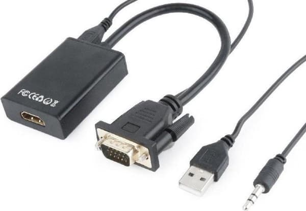 Gembird A-VGA-HDMI-01 videokaapelisovitin 0,15 m HDMI Type A (Standard) VGA (D-Sub) Musta