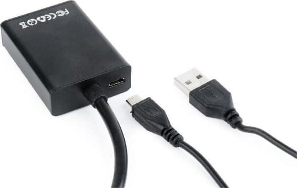 Gembird A-VGA-HDMI-01 videokaapelisovitin 0,15 m HDMI Type A (Standard) VGA (D-Sub) Musta