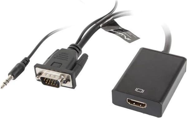 Lanberg AD-0021-BK videokabeladapter 0,2 m HDMI Typ A (Standard) VGA (D-Sub) Svart