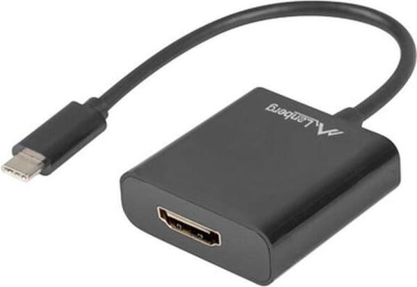 LANBERG USB-C ADAPTER 3.1 (M) -> HDMI (F) 15CM Sort