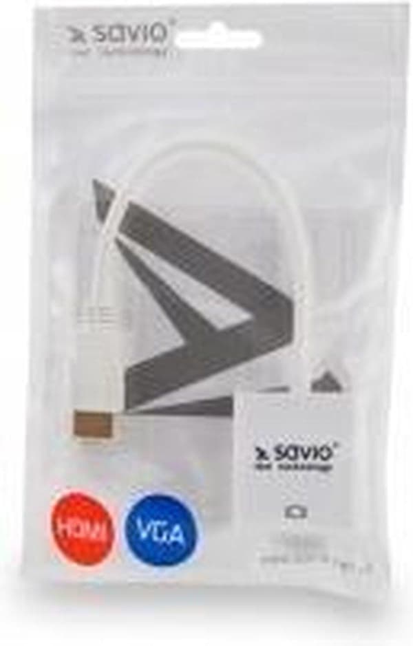 Savio CL-27B videokabeladapter HDMI Type A (Standard) VGA (D-Sub) Hvid