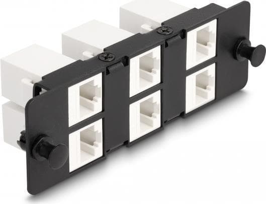 Delock Keystone Adapter Panel 6 portar svart (66996)