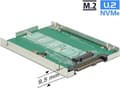 Pikkukuva 2 / 7: Delock 2,5" U.2 SFF-8639 kotelo M.2 NVMe PCIe SSD:lle (max. 80mm) / hopea