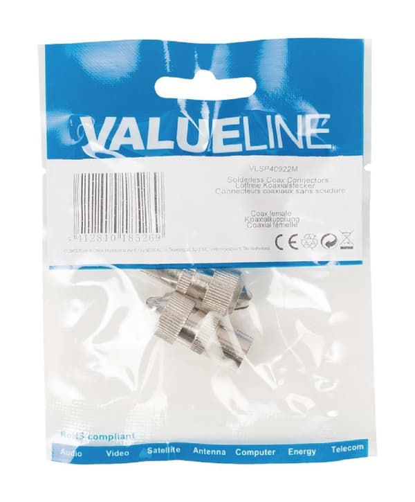 Valueline Vlsp40922m Uloddede Coax Connectors Coax Hun Metal